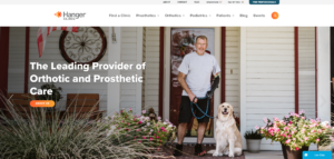 Hanger Clinic website screenshot