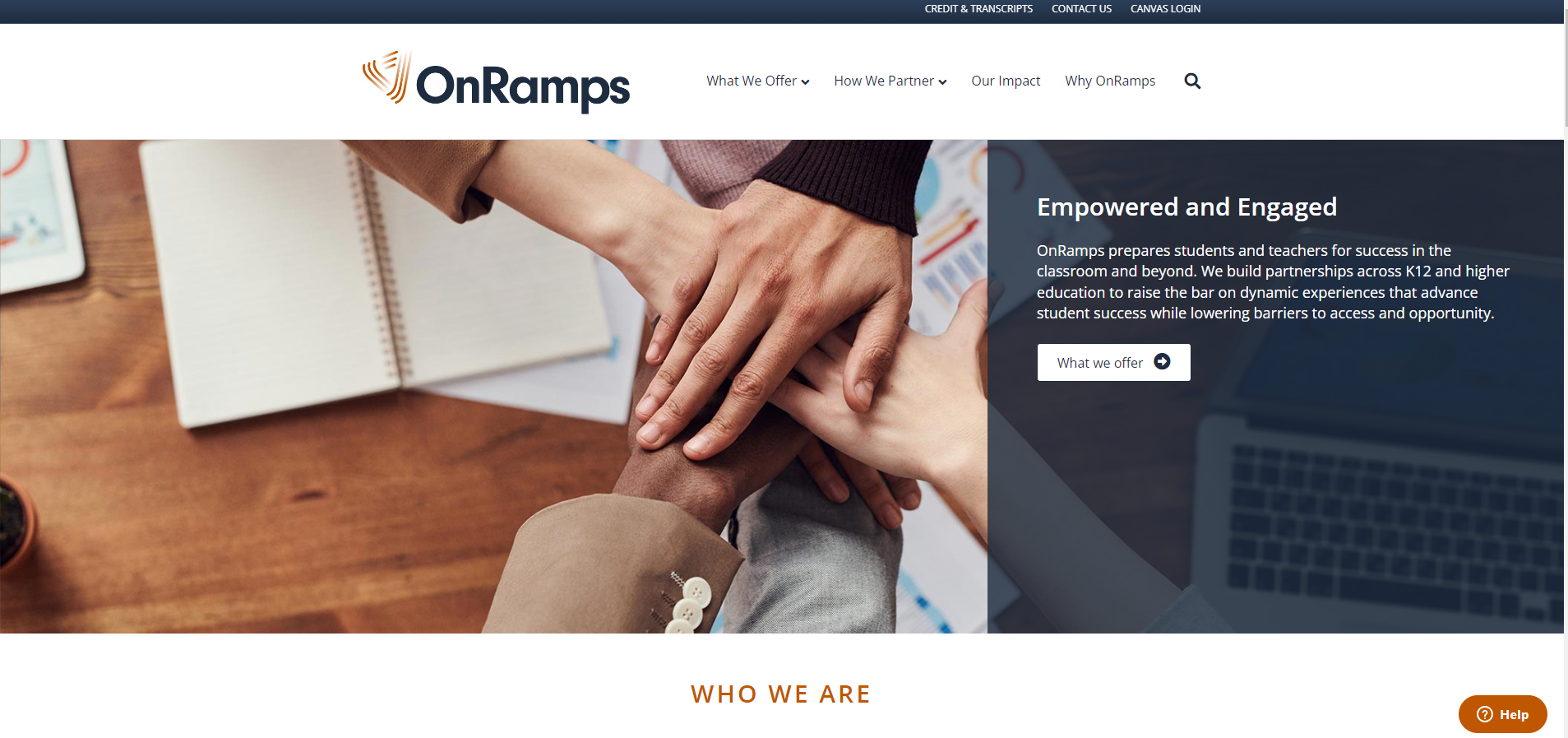Onramps website screenshot